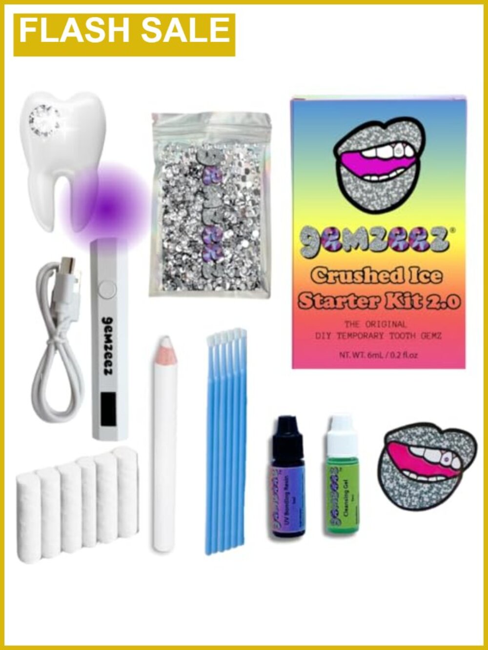 DIY Tooth Gemz Starter Kit Cosmetic Crystal Gems At-Home Application